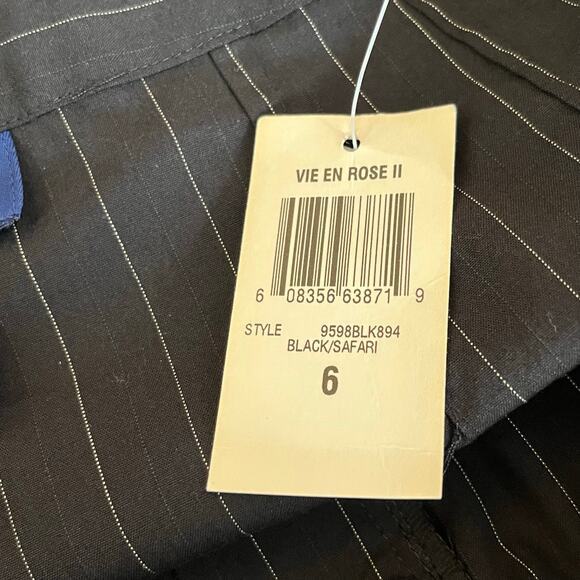 Charter Club High Rise Straight Black White Pinstripe Dress Pants Slacks NWT 6 - Picture 12 of 14